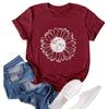 Camisetas de comércio exterior masculinas e femininas Amazon Europa e América manga curta costas GIRASSOL gola redonda