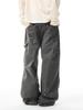 Calça Cargo Yongfang Estilo Retrô Americano com Tinta Salpicada e Barra Reta para Homens e Mulheres, Tendência Dirty-Fit, Calça Casual Desgastada