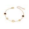 Pulsera de fritillaria en blanco y negro, estilo coreano, sencilla y moderna, de acero de titanio, resistente al color, con forma de corazón hueco que combina con todo para mujer.