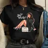 Camiseta Estampada de Moda para Mujer Mujer Nueva Camiseta Negra Femenina S