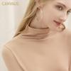 Camiseta Interior Térmica de Manga Larga Ajustada con Cuello en Capa para Mujer F1149Ains Estilo Urbano de Otoño
