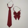 [Set de Plumas Mate] Pajarita Roja Flor de Cuello para Mujer Estilo Japonés Estilo Universitario Pajarita Jk Traje de Marinero