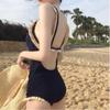 Bikini Coreano 2026 con Bordes Volantes, Espalda Descubierta, Adelgazante, Oculta el Vientre, Traje de Baño de una Pieza Conservador para Mujeres, Adecuado para Aguas Termales, Ropa de Baño Transfronteriza
