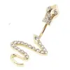 Anel de Umbigo Europeu e Americano Transfronteiriço em Formato de Cobra Botão do Umbigo Zodíaco Prego de Umbigo Joia de Body Piercing Dança do Ventre Fabricante Cobra Pequena Pronta
