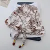 Bufanda de Gasa Estampada Suave Hecha a Mano con Perlas para Mujer, Delicado Pañuelo para Sesión de Fotos Estilo Bosque Pastoral, Bufanda Delgada Decorativa