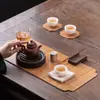 ProductoAlfombrilla de Bambú Tejido para Té, Caminero de Mesa Estilo Zen, Cortina de Bambú Estilo Antiguo, Posavasos para Tetera, Posavasos para Taza, Esterilla Aislante de Calor, Esterilla para Juego de Té