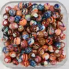 Contas de Vidro com Padrão Espiral de Alta Qualidade com Furo Reto, Contas Redondas Soltas, Contas para Oração DIY Feitas à Mão, Pulseira Wenwan, Colar para Pet