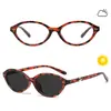 Gafas Retro con Montura Ovalada Estilo Nerd Anti Luz Azul para Mujer, Lentes Inteligentes Fotocromáticas, Gafas Lisas de Moda para un Look Natural