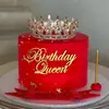Estilo Ins Transfronterizo Gran Descuento Corona Acrílica Reina Decoración para Pastel Feliz Cumpleaños Inserto Personalizable
