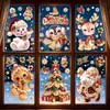 Nuevas pegatinas electrostáticas navideñas con adorables hombres de jengibre, árboles de Navidad y copos de nieve, adecuadas para escaparates en plataformas como Temu y Amazon.