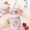 Copo Térmico para Chá de Leite Sanrio Aço Inoxidável 316 Pequena Capacidade Copo com Canudo Desenho Animado Fofo Infantil Copo de Água de Alto Valor
