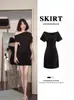 Vestido Bodycon Negro de un Hombro para Mujer, Nuevo Estilo de Verano 2026, Vestido Corto Muy Bonito con Cintura Ceñida