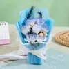 Día de San Valentín Nuevo Ramo Seco de Rosa de Jabón Azul Hielo y Gipsofila para Novio Esposa Regalo de Cumpleaños Venta al por Mayor