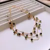 Colar de pérolas fritillary Ji sereia galvanizada a ouro real, corrente de clavícula simples francesa, colar retrô elegante e personalizado