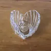 Portavelas de Vidrio con Forma de Vieira Transparente Soporte de Cristal para Velas Mesa Restaurante Accesorio con Forma de Concha Portavelas para Cena a la Luz de Velas Decoración