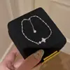 Novo Pulseira de Prata Zircônia Estrela de Quatro Pontas Ajustável Xiaohongshu Feminina Versátil Design de Nicho Luxo Acessível Joia de Mão Personalizada