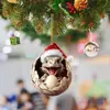 Navidad Acrílica Transfronteriza Lindo Bebé Dragón Huevo Sombrero Rojo Adorno Colgante de Árbol de Navidad Colgante para Coche 20 Xianghong