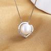 S925 Prata Esterlina Amor Coração Em Forma De Micro Colar Coreano Moda Feminina Nicho Pingente De Pérola De Água Doce Inverno Jóias Atacado