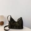 Bolso de hombro de gran capacidad para mujer, nuevo bolso cruzado sencillo con textura de color sólido, bolso de clase para estudiantes universitarias, 2024