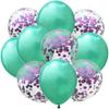 Globo de látex transparente de 12 pulgadas con confeti de papel rosa dorado, decoración para fiesta de cumpleaños