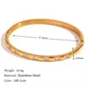 Pulseira de fivela de zircônia de venda quente transfronteiriça europeia e americana, joias de pulseira de aço inoxidável banhado a ouro 18K simples de luxo leve