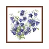 Bordado Ponto Cruz Novo Estilo Bordado com Linha DIY Flor de Sino Roxa Simples Moderno Decoração de Restaurante Atacado em Estoque