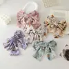 Pinza para el pelo con lazo grande de perlas y cinta floral de moda para mujer, accesorio para el pelo de chica coreana de primavera