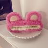 Bonita diadema de peluche con forma de oso de fresa 2023, diadema para lavarse la cara, otoño e invierno, nueva diadema especial con mascarilla de horquilla