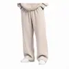 Calça Longa Esportiva Casual Simples de Cintura Ajustável com Cordão, Cor Sólida, Corte Reto Solto, Novo Estilo Europeu e Americano, Grelhado, Unissex