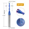 Cuchilla de Corte Espiral Ascendente Ranura de Incrustación de Madera Fresadora de Grabado Fresadora para Mortajas Carburo Azul Nano Fresadora para Carpintería