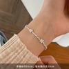 Pulseira Prateada S925 Borboleta Prata Quebrada para Mulheres 2025 Nova Pulseira de Contas Simples e Sofisticada de Prata Quebrada