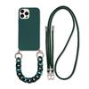 Capa macia de TPU com cordão colorido para Apple 15Promax 11ProMax/XR com corrente de suspensão oblíqua