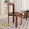 Silla de comedor medieval de madera maciza, para uso doméstico, para apartamentos pequeños, para dormitorio, maquillaje, estudio, para una sola persona, sencilla, con respaldo.