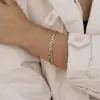 Conjunto de Pulseiras Cubanas de Contas Redondas Planas de Camada Dupla Novo Nicho Europeu e Americano Joias Estilo Leve de Luxo Atacado