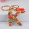 1 Peça Argila Macia Pedaços de Fruta Letra em Inglês Chaveiro de Resina Moda Feminina Simples Pingente para Bolsa com Chave de Borla
