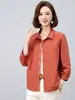 Colección nueva primavera y otoño 2026 estilo mamá para mujeres de mediana edad: Prenda exterior fina de algodón puro, elegante y de alta gama, con cuello de solapa
