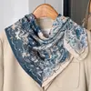 Estilo Étnico Gris Delgado Similar a la Seda Bufanda Cuadrada Pequeña de 70 Bufanda de Lino y Seda para Mujer Primavera y Otoño Hombro Caído Regalos para Madre