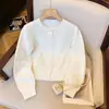 Cárdigan de punto estilo coreano para primavera y otoño, nuevo estilo suave, resistente, con lazo tridimensional, suéter suave y dulce, juvenil para mujer