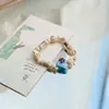 Pulsera de cerámica de Jingdezhen, nueva y que no se decolora, para estudiantes mujeres, pulsera de cuentas de estilo antiguo, pulsera de cerámica fresca y moderna