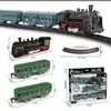 Tren de Pista Eléctrico Transfronterizo Juguete Niños Educativo Ensamblado Luz Artificial Retro Tren Pequeño Juguete de Pista