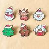 Broche pequeno de Natal, distintivo de metal japonês fofo, desenho animado, casal, alfinete, bolsa personalizada, roupas, decorações para homens e mulheres
