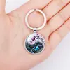 Acessórios estilo chinês Yin Yang Tai Chi Oito Trigramas Pegadas de Gato Pedra do Tempo Chaveiro Corrente de Chaveiro para Personalizar