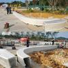 Plaza de Ocio Hormigón Artístico UHPC blanco Taburete Producto Terminado para Exteriores Taburete Característico Hueco Interno Instalación Fácil