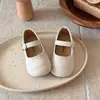 Zapatos Mary Jane Sencillos para Niñas Primavera y Otoño, Zapatos Planos de Piel Suave de Princesa, Zapatos Escolares Versátiles Antideslizantes para Niños Pequeños