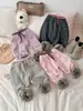 [En Stock] Pantalones de Chándal de Invierno Extra Gruesos para Niñas de 800g, Elegantes Pantalones Casuales Cálidos para Niños con Forro Polar