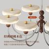 Estilo Medieval Madera de Nogal Retro Lámpara de Techo para Sala de Estar Francesa Crema Creativa Rosquilla de Gama Alta Lámpara para Dormitorio Comedor