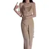 Marca Guiruo Ropa Interior Apasionada Profundo en V con Almohadilla para el Pecho Puro Deseo Terciopelo Tops y Pantalones para Mujer Bata Exterior Traje de Tres Piezas Q4107