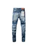 Jeans de Primavera Europeos Nuevos para Hombre con Graffiti Salpicado de Tinta Desgastada, Pantalones Skinny Ajustados Elásticos Rasgados