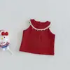 Sem Devoluções, Sem TrocasColete Liso Super Fofo para Meninas 2026 Novo Verão Bebê Camisa de Boneca Sem Mangas Tendência
