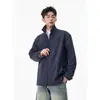 Jaqueta de Negócios Estilo Americano com Ombros Retos para Homem, Primavera e Outono, Alta Qualidade, Estilosa, Softshell Três-Resistências Jaqueta Curta de Trabalho com Zíper, Tendência